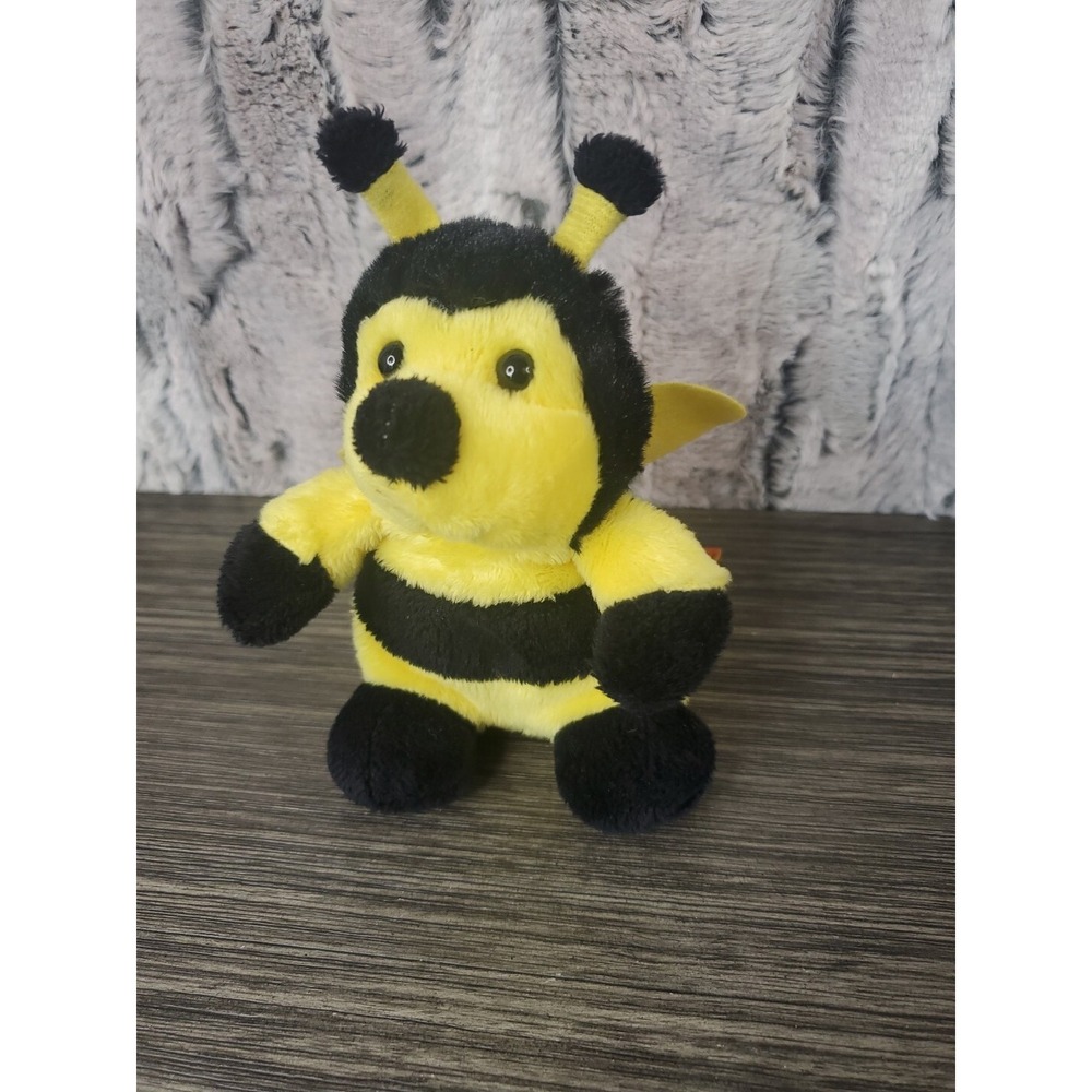 Adventure Planet Bumble Bee Plush 5" Black Yellow Mini Stuffed Animal Toy